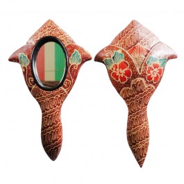 Cermin Kayu Batik Bunga
