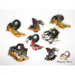 Tempelan Kulkas Motif Wayang Kayu